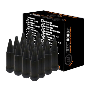LUG NUT 3/8 SPIKE BK QTY16 WCA