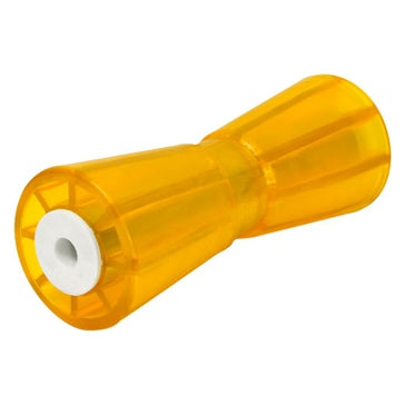 10 inch KEEL ROLLER; 5/8 inch SHAFT;PVC; YELLOW
