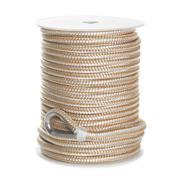 ANCHOR LINE 1/2 inchX150 DOUB BRAID GOL/WH