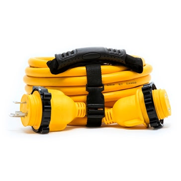Camco PowerGrip Marine – Extension Cord 25’/35’/ 50’ 30AM-Locking/30AF-Locking