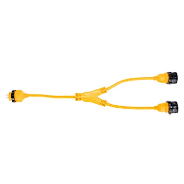 Camco PowerGrip Marine – Y Adapters - 30-Amp Locking/2 X 30AF Locking