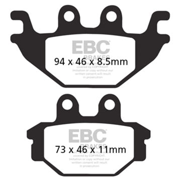 EBC V-Pad Brake Pad Semi Metallic - Front left; Front right