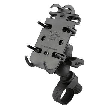 RAM MOUNT Quick-Grip Phone Mount with Tough-Strap Handlebar Base