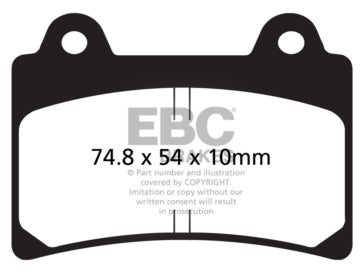 EBC V-Pad Brake Pad Organic - Front Right Front left Rear left Rear Outer