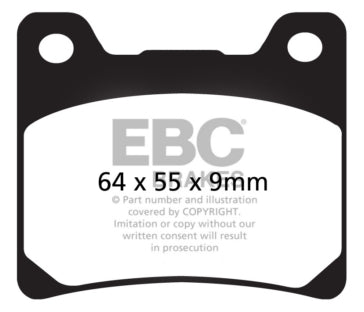 EBC V-Pad Brake Pad Organic - Front Right Front left Rear left