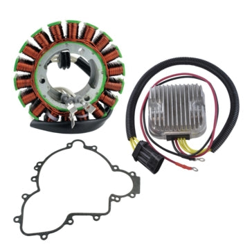 Kimpex HD Stator; Mosfet Voltage Regulator; Rectifier and Crankcase Cover Gasket Fits Polaris