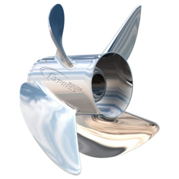 Turning Point Mach 4 Propeller Fits Johnson/Evinrude; Fits Force; Fits Honda; Fits Mercury; Fits Nissan; Fits OMC; Fits Suzuki; Fits Yamaha - Stainless steel