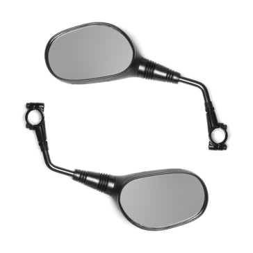 MIRROR YAM STYLE 4 inch STEM 7/8 inch BAR BK