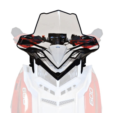 WINDSHIELD POL MID 18.5 inch CLEAR W/BK GRAP