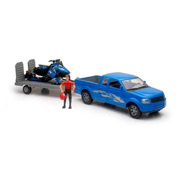 SCALE MODEL 1:18 PICK UP W/POL SNWMOBIL
