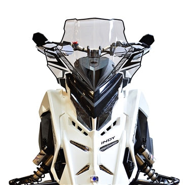 WINDSHIELD MID 18 inch CLR W/BK GRAP POL