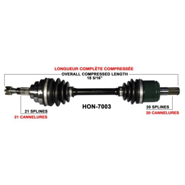 AXLE COMPL HON TRAKMOTIVE