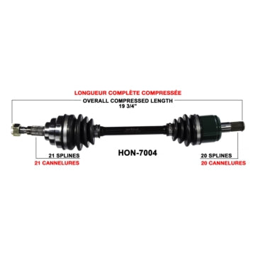 AXLE COMPL HON TRAKMOTIVE