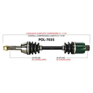 AXLE COMPL POL TRAKMOTIVE