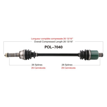 AXLE COMPL POL TRAKMOTIVE