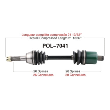 AXLE COMPL POL TRAKMOTIVE