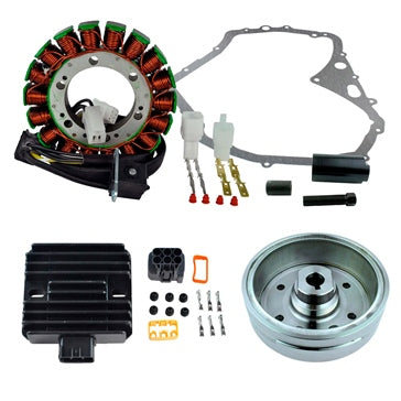 Kimpex HD Stator  Regulator  Improved Magneto Flywheel  Crankcase Cover Gasket Kit and Puller Fits Suzuki - 345572