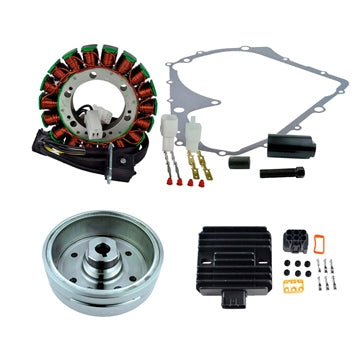 Kimpex HD Stator  Regulator  Improved Magneto Flywheel  Crankcase Cover Gasket Kit and Puller Fits Suzuki - 345573