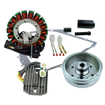 Kimpex HD Stator  Regulator  Improved Magneto Flywheel  Crankcase Cover Gasket Kit and Puller Fits Arctic cat - 345580