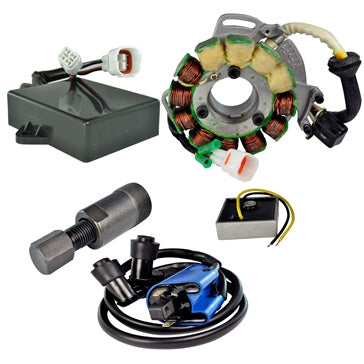Kimpex HD Stator 200W  Regulator  CDI Box  Ignition Coil and Flywheel Puller Kit Fits Yamaha - 345586