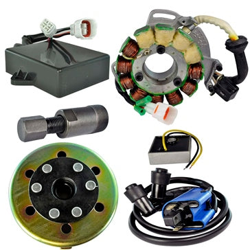 Kimpex HD Stator 200W  Regulator  CDI Box  Ignition Coil  Flywheel and Puller Kit Fits Yamaha - 345594