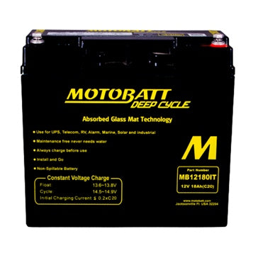 Motobatt Deep Cycle AGM Battery MB12180IT
