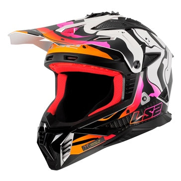 HELM GATE II WASH GLOSS WH/OG/PR XL LS2