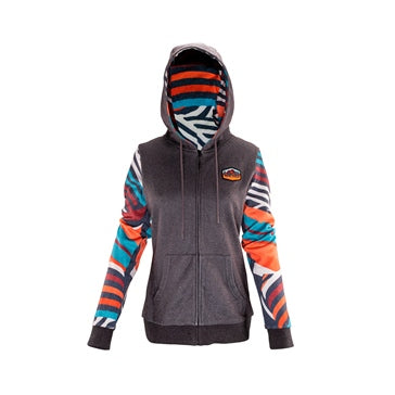 HOODIE PREM ZIP WOM STRIPES L