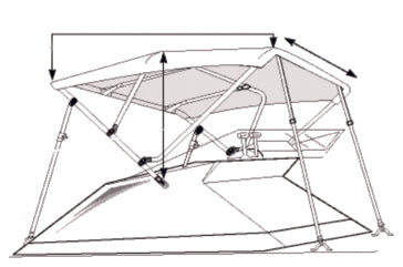 ALUM FRAME ONLY BIMINI 54 inchX6 X73-78 inch