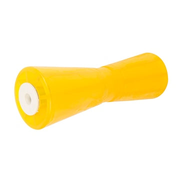 12 inch KEEL ROLLER; 5/8 inch SHAFT;PVC; YELLOW