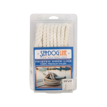 TWISTED NYLON DOCK LINE 3/8 inch X 10 WHITE