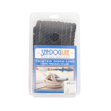 TWISTED NYLON DOCK LINE 3/8 inch X 15 BLACK