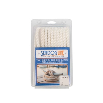 TWISTED NYLON DOCK LINE 3/8 inch X 15 WHITE