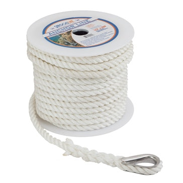 TWISTED NYLON ANCHOR LINE 1/2 inchX100 WH