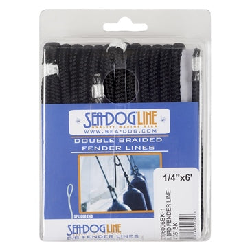 DBLE BRAIDED FENDER LINE 1/4 X6 BK