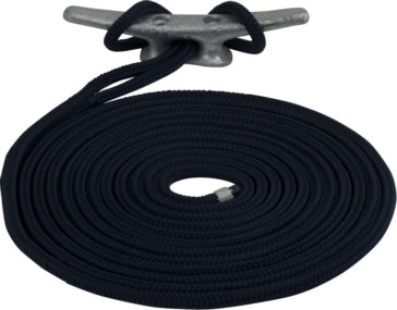 DBLE BRAIDED NYL DOCK LINE 3/8 inchX15 BK