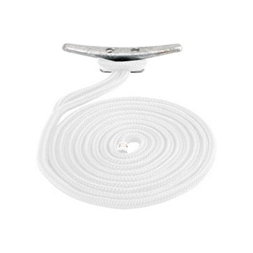 DBLE BRAIDED NYL DOCK LINE 1/2 inchX10 WH