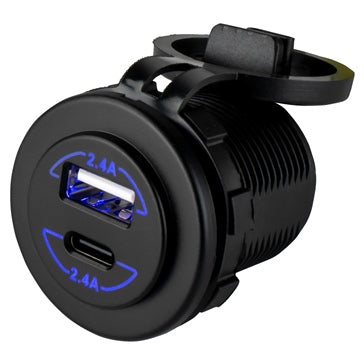 SOCKET DUAL USB C/ USB A SEADOG