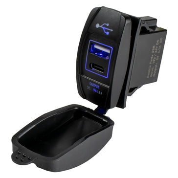 ROCKER DUAL USB C/ USB A SEADOG