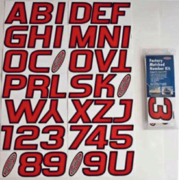 REGISTRATION NUMBER RED AND BLACK