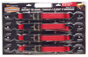 RATCHET BUCKLE 1IN STRAPS WVINYL(4/PKG)