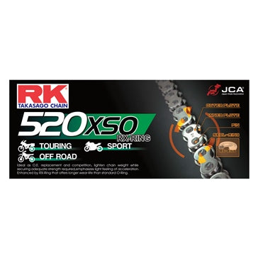 003255 | RK EXCEL Chain - 520XSO Road & Off-Road X'ring Chain