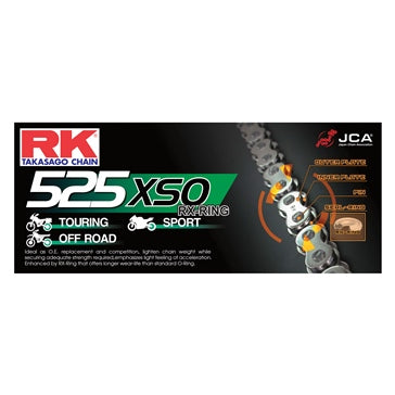 RK EXCEL Chain - 525XSO Road & Off-Road X'ring Chain