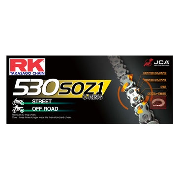 RK EXCEL Chain - 530XSOZ1 Road & Off-Road X'ring Chain