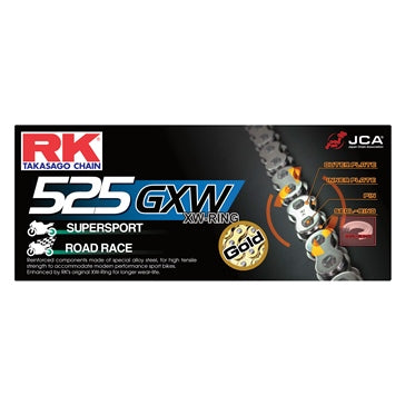 RK EXCEL Chain - 525GXW Road & Off-Road O'ring Chain