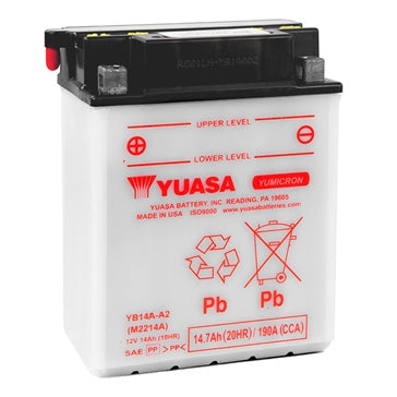 Yuasa High Performance Conventional (AGM) Batteries YB14A-A2