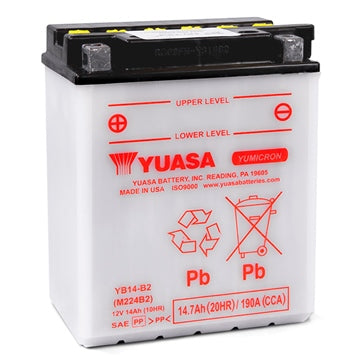 Yuasa High Performance Conventional (AGM) Batteries YB14-B2