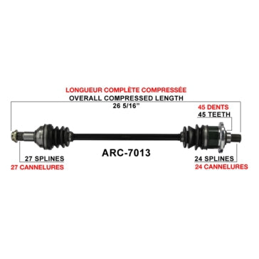 TrakMotive Complete Axle Fits Arctic cat