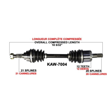 TrakMotive Complete Axle Fits Kawasaki