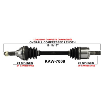 TrakMotive Complete Axle Fits Kawasaki